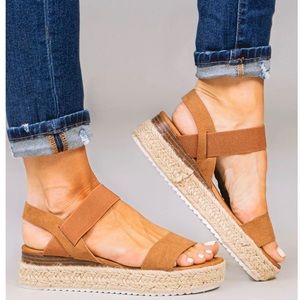 DV by Dolce Vita Maggie brown platform espadrilles size 6